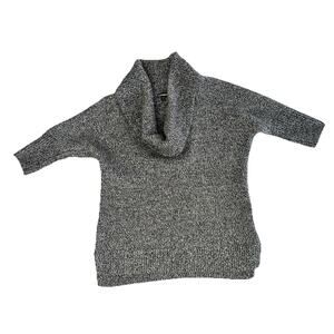 Express Y2K Women's Sweater Size M Gray Short Sleeve Cowl Neck Merino Wool Blend